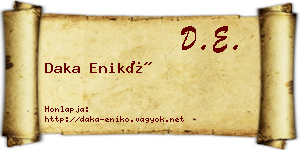 Daka Enikő névjegykártya