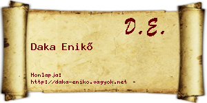 Daka Enikő névjegykártya
